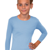 Girls' High-Neck Modest 3/4 Sleeve Swim Shirt with UV50 Protection