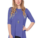 Modest Handkerchief Tunic Top - 3/4 Sleeve Comfort Flow Design