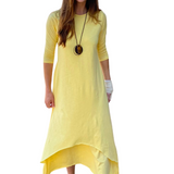 Flowing Double Layer Lightweight Cotton Maxi Dress with Pockets