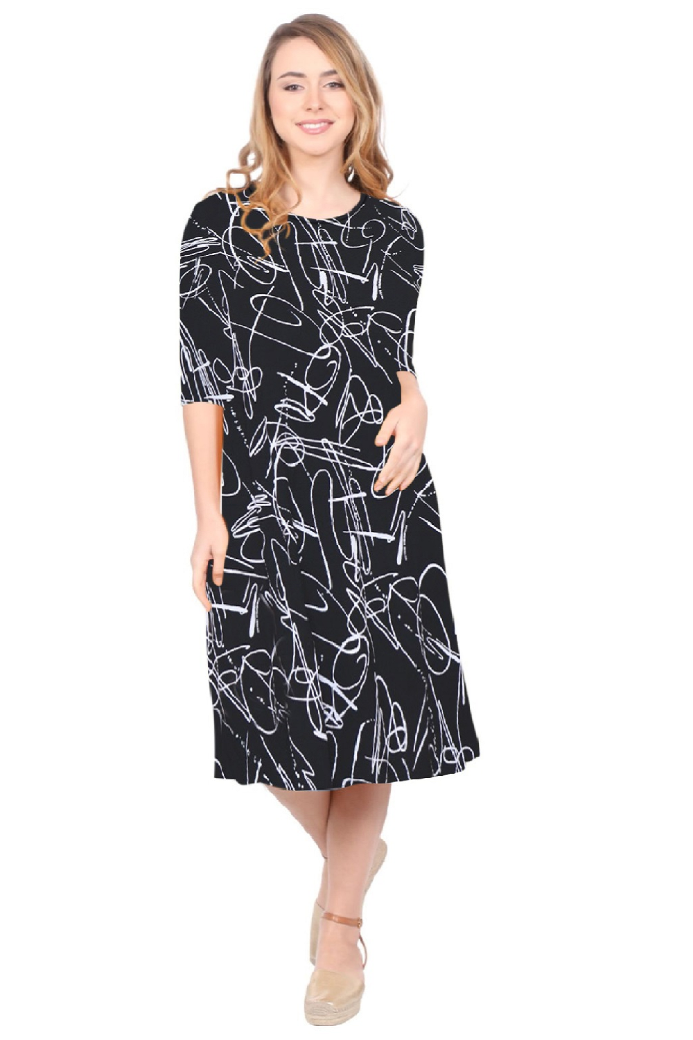 Past The Knee T-Shirt Dress - Comfortable A-Line Silhouette