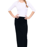 Women's Stretch Maxi Pencil Skirt - Cotton Blend and No Slits