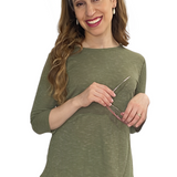 Women's Ribbed Hi-Lo Tunic with Curved Seam Detail