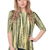 Modest Handkerchief Tunic Top - 3/4 Sleeve Comfort Flow Design