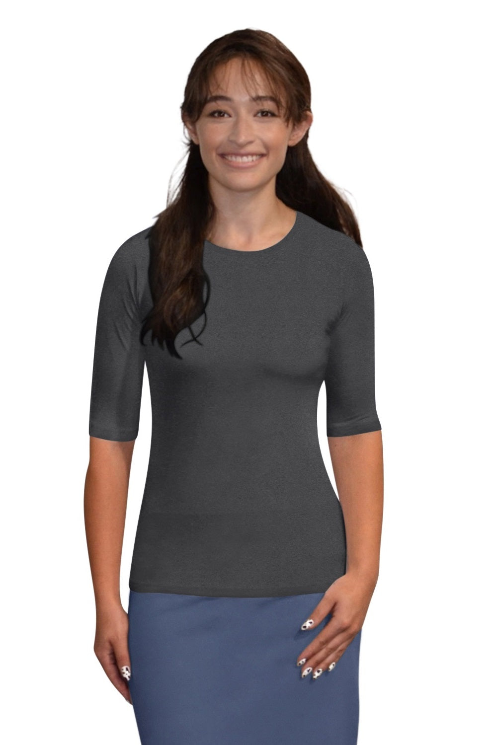 Fitted Layering Shell - Modest Round Neck with Elbow Sleeves