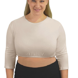 3/4 Sleeve Cropped Layering Shell in Viscose Spandex - Women's and Plus Sizes