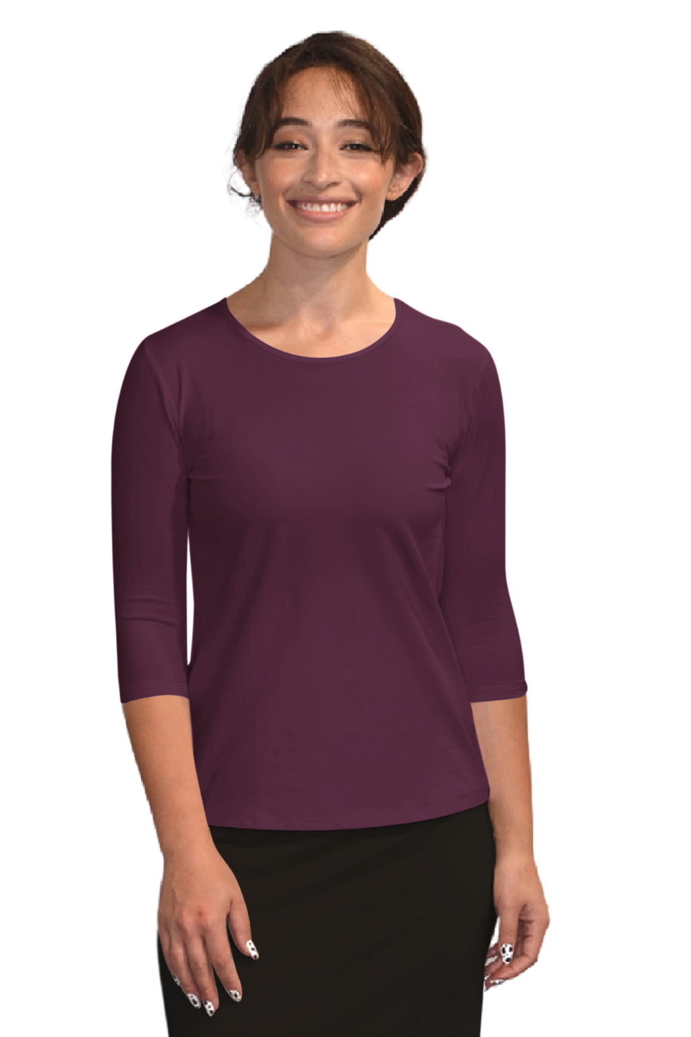 Womens 3/4 Sleeve Shell Top