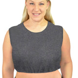 Cropped Layering Tank with Full Shoulder Coverage and Jewel Neckline