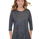 Modest Handkerchief Tunic Top - 3/4 Sleeve Comfort Flow Design