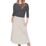 The Perfect A-Line Midi Skirt with Pockets