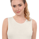 Cropped Layering Tank with Full Shoulder Coverage and Jewel Neckline