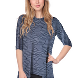 Modest Handkerchief Tunic Top - 3/4 Sleeve Comfort Flow Design