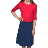 Girls' Cotton-Spandex A-Line Skirt - Knee Length Comfort