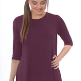 Modest Handkerchief Tunic Top - 3/4 Sleeve Comfort Flow Design