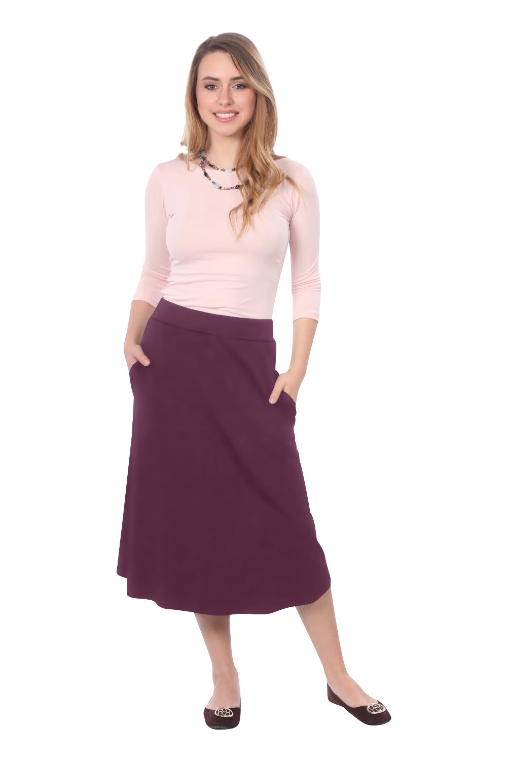 The Perfect A-Line Midi Skirt with Pockets