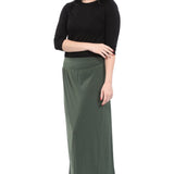 Classic Maxi Length Modest Stretch Pencil Skirt with Subtle Sheen