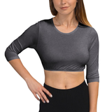 3/4 Sleeve Cropped Layering Shell in Viscose Spandex - Women's and Plus Sizes