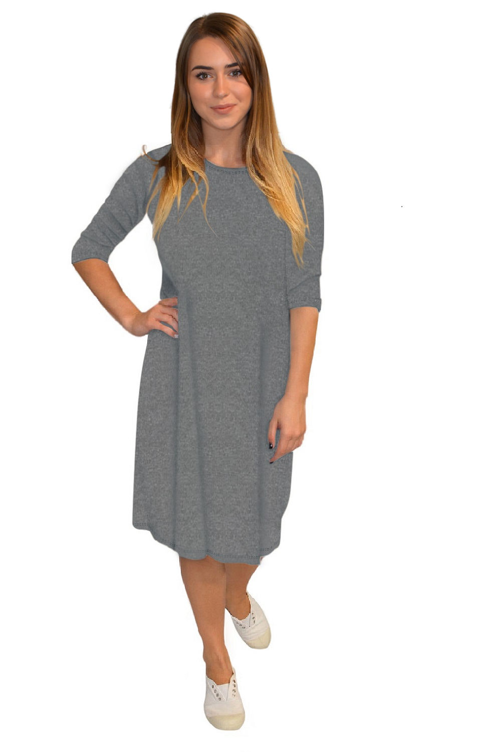 Classic Knee Length A-Line T-Shirt Dress