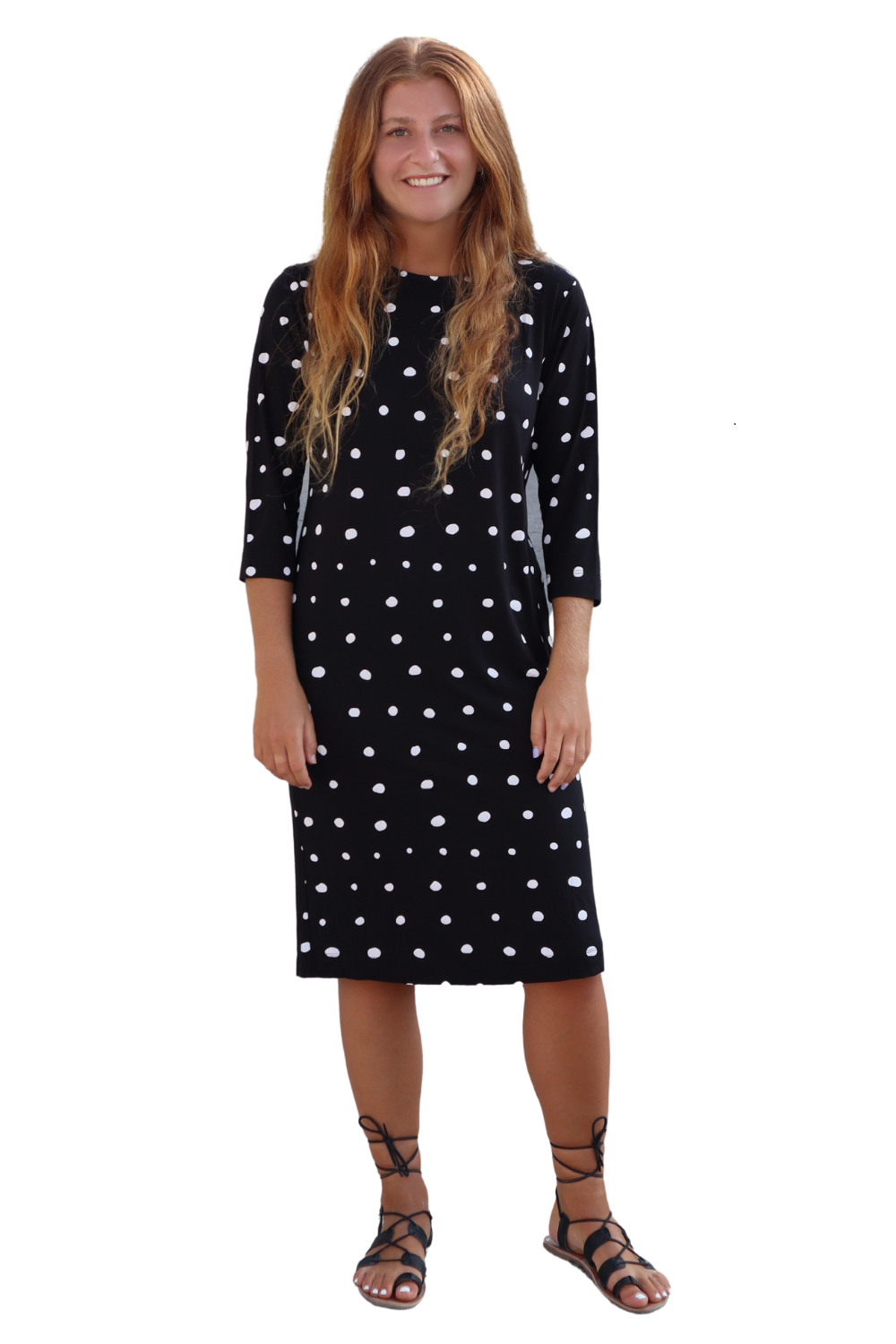 Classic 3/4 Sleeve Modest Knee-Length Shift Dress – Kosher Casual USA