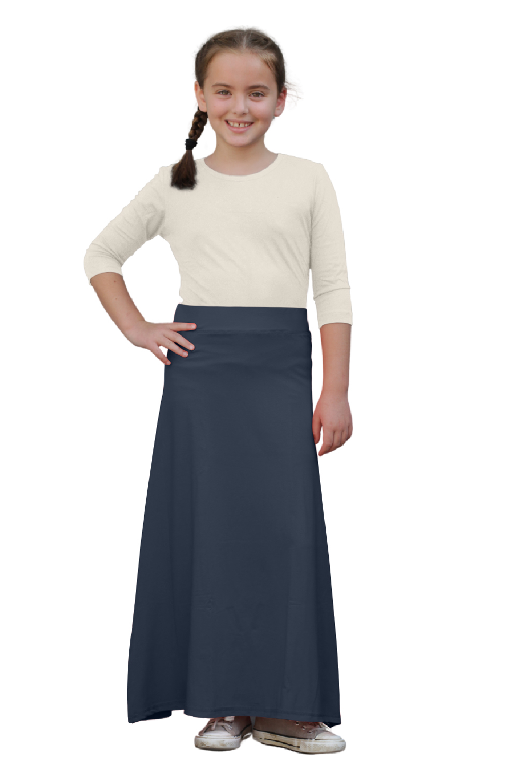 Girls' Flowing A-Line Maxi Skirt - Stretch Comfort Waistband