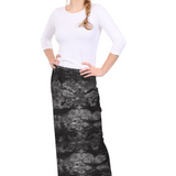 Classic Fitted Maxi Pencil Skirt - Cotton Blend with Stretch Comfort and No Slits