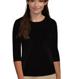 Essential 3/4 Sleeve Modest Crew Neckline Shell - Versatile Layering Top