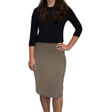 Stretch Knee Length Pencil Skirt for Women in Cotton Spandex