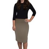 Women's Cotton Spandex Stretch Knee-Length Modest Pencil Skirt