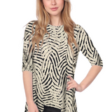 Modest Handkerchief Tunic Top - 3/4 Sleeve Comfort Flow Design