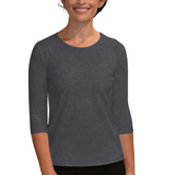 Essential 3/4 Sleeve Modest Crew Neckline Shell - Versatile Layering Undershirt Top