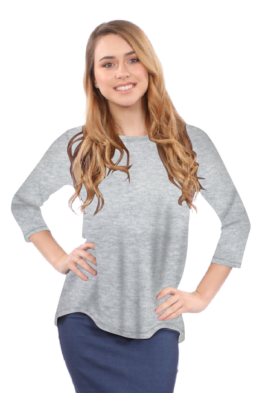 3/4 Sleeve Tapered Tunic for Women