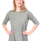 Modest Handkerchief Tunic Top - 3/4 Sleeve Comfort Flow Design