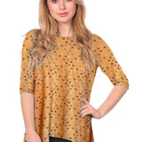 Modest Handkerchief Tunic Top - 3/4 Sleeve Comfort Flow Design