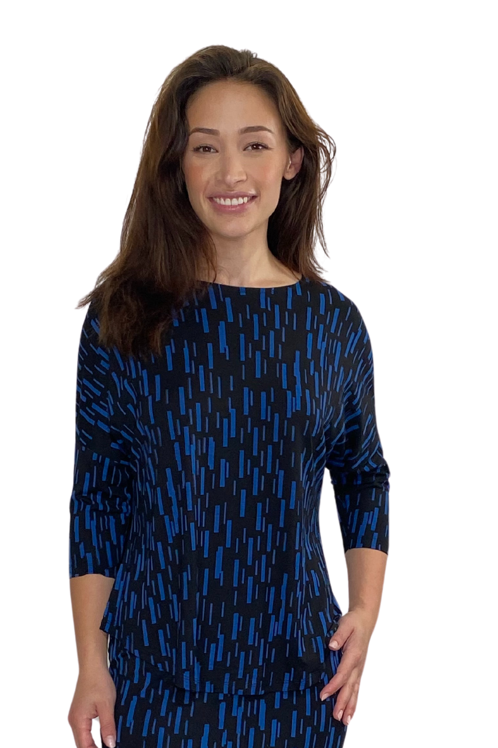 Modest 3/4 Sleeve Raglan Tunic Top - Breathable Viscose Blend