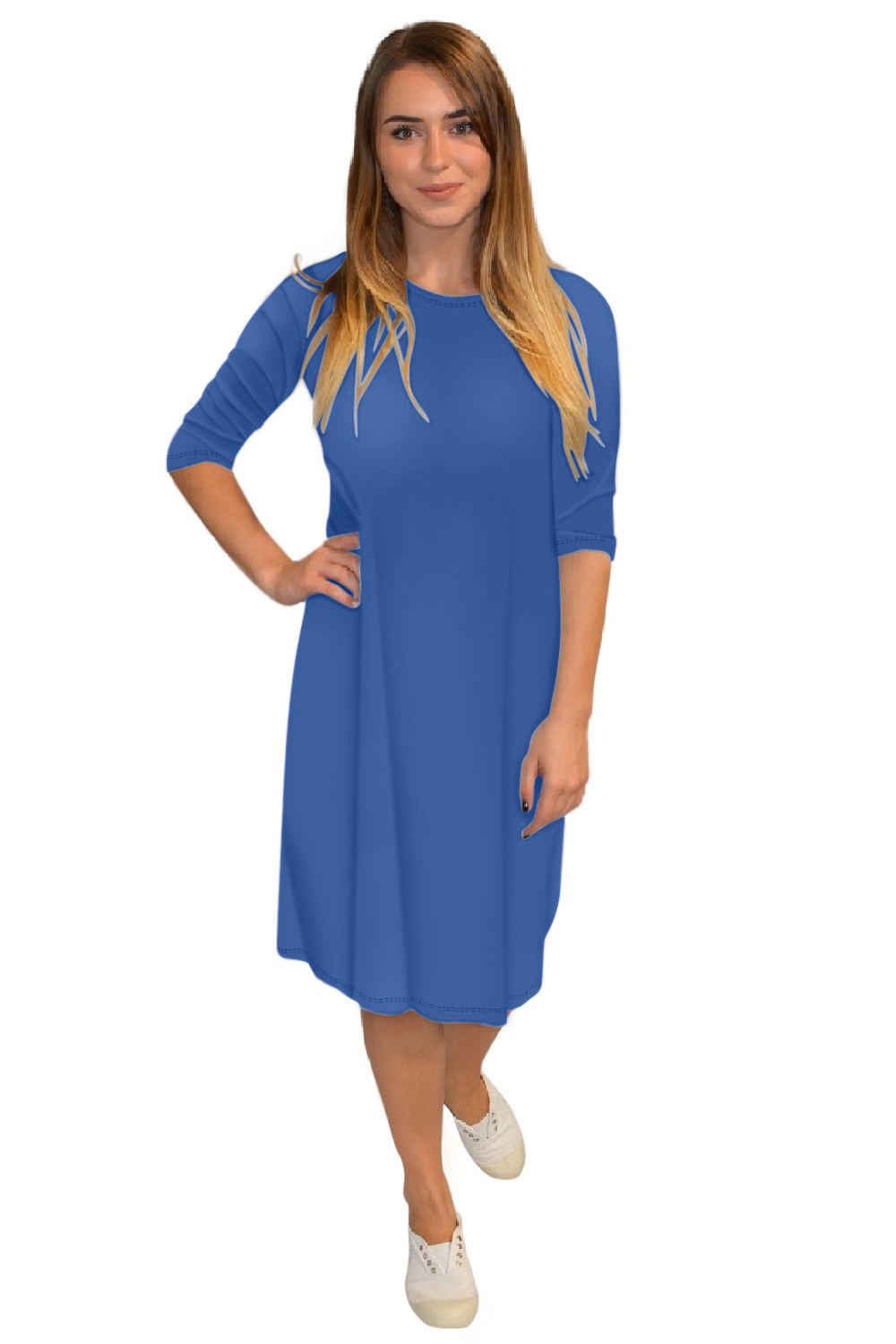 Classic Knee Length A-Line T-Shirt Dress