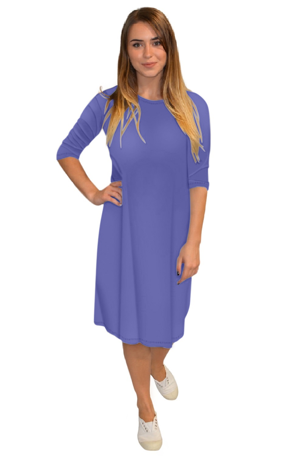 Classic Knee Length A-Line T-Shirt Dress