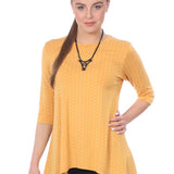 Modest Handkerchief Tunic Top - 3/4 Sleeve Comfort Flow Design