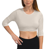 3/4 Sleeve Cropped Layering Shell in Viscose Spandex - Women's and Plus Sizes