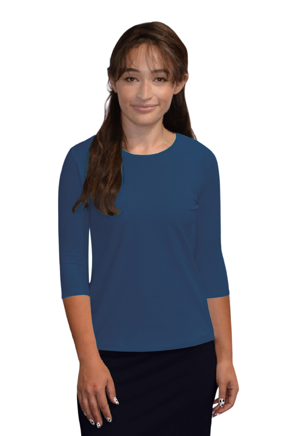 Womens 3/4 Sleeve Shell Top