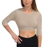 3/4 Sleeve Cropped Layering Shell in Viscose Spandex - Women's and Plus Sizes