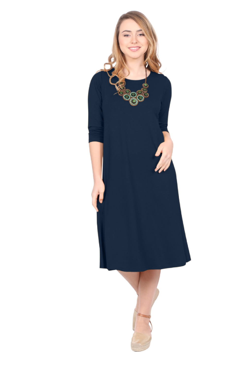 Past The Knee T-Shirt Dress - Comfortable A-Line Silhouette