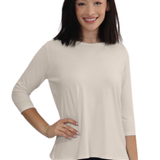 Modest Relaxed Fit 3/4 Sleeve T-Shirt with Extended Length