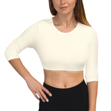 3/4 Sleeve Cropped Layering Shell in Viscose Spandex - Women's and Plus Sizes