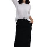 Lightweight Cargo Maxi Skirt with Adjustable Drawstring Waist