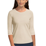 Essential 3/4 Sleeve Modest Crew Neckline Shell - Versatile Layering Top