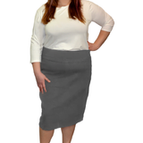 Classic Cotton Lycra Pencil Skirt - Below Knee Length