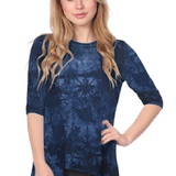 Modest Handkerchief Tunic Top - 3/4 Sleeve Comfort Flow Design