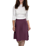 Classic A-Line Knee Length Cotton Stretch Skirt - Modest Everyday Comfort