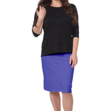 Stretch Knee Length Pencil Skirt for Women in Cotton Spandex