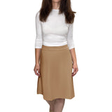 Classic A-Line Knee Length Cotton Stretch Skirt - Modest Everyday Comfort