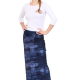 Classic Fitted Maxi Pencil Skirt - Cotton Blend with Stretch Comfort and No Slits